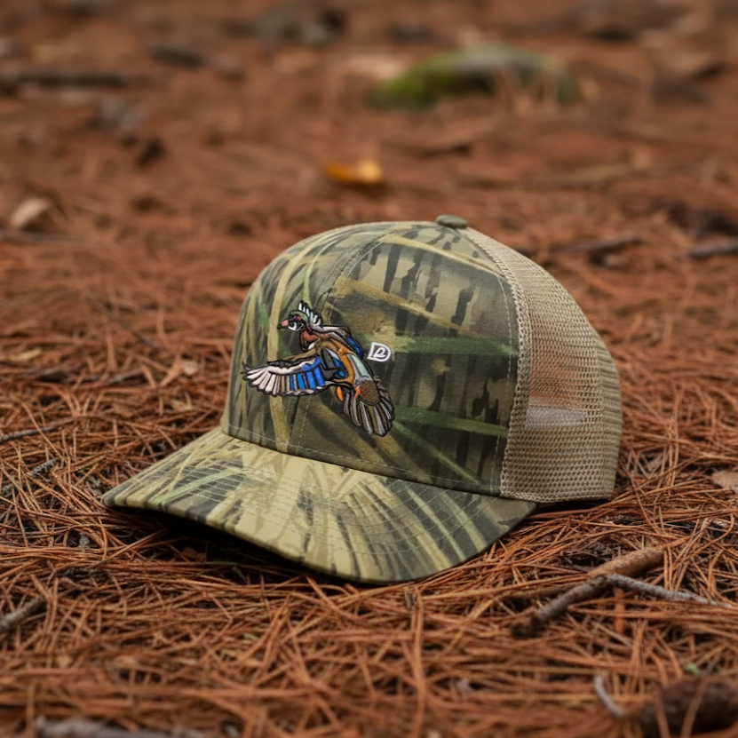 Mossy Oak Slate Flying Wood Duck Hats