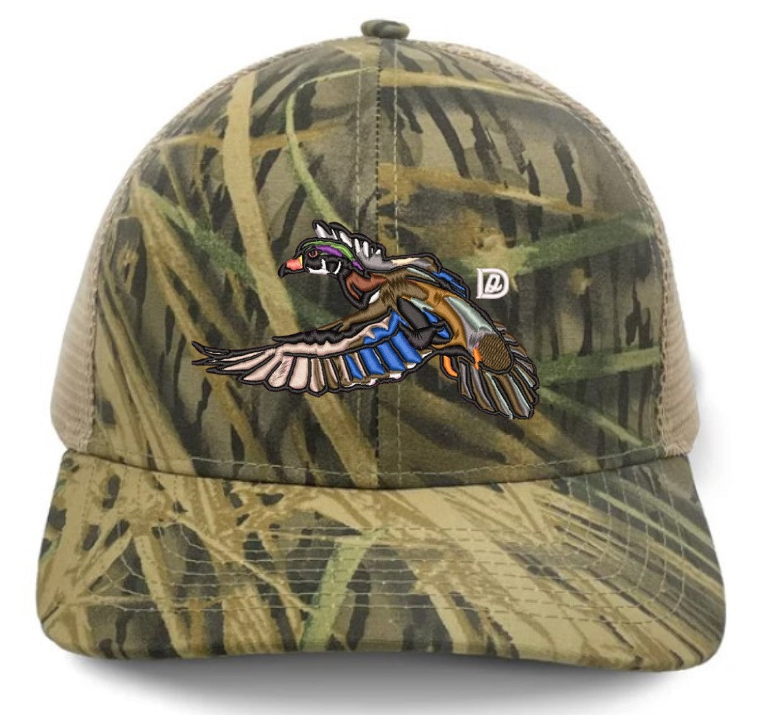 Mossy Oak Slate Flying Wood Duck Hats