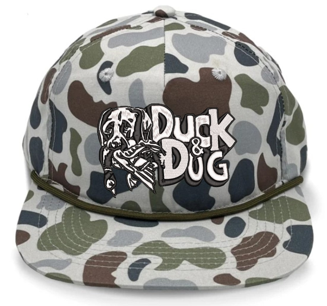 Camo Rope Duck & Dog Logo Hats