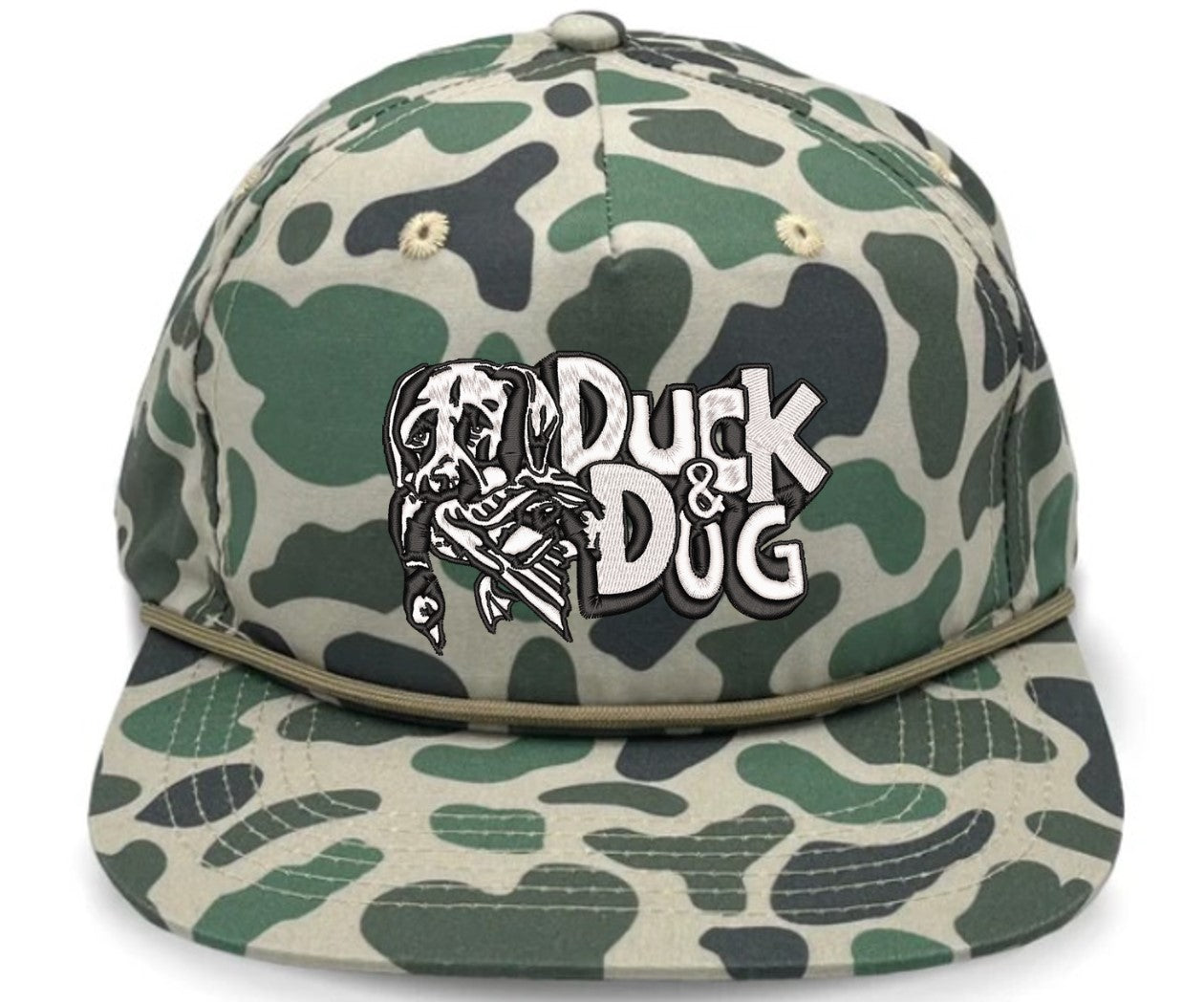 Camo Rope Duck & Dog Logo Hats