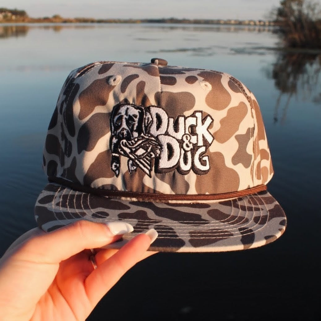 Camo Rope Duck & Dog Logo Hats